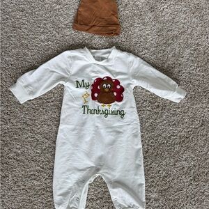 My 1st Thanksgiving White Baby One-Piece Romper